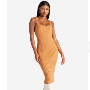 STRAPLESS SWEATER MIDI DRESS Sz L